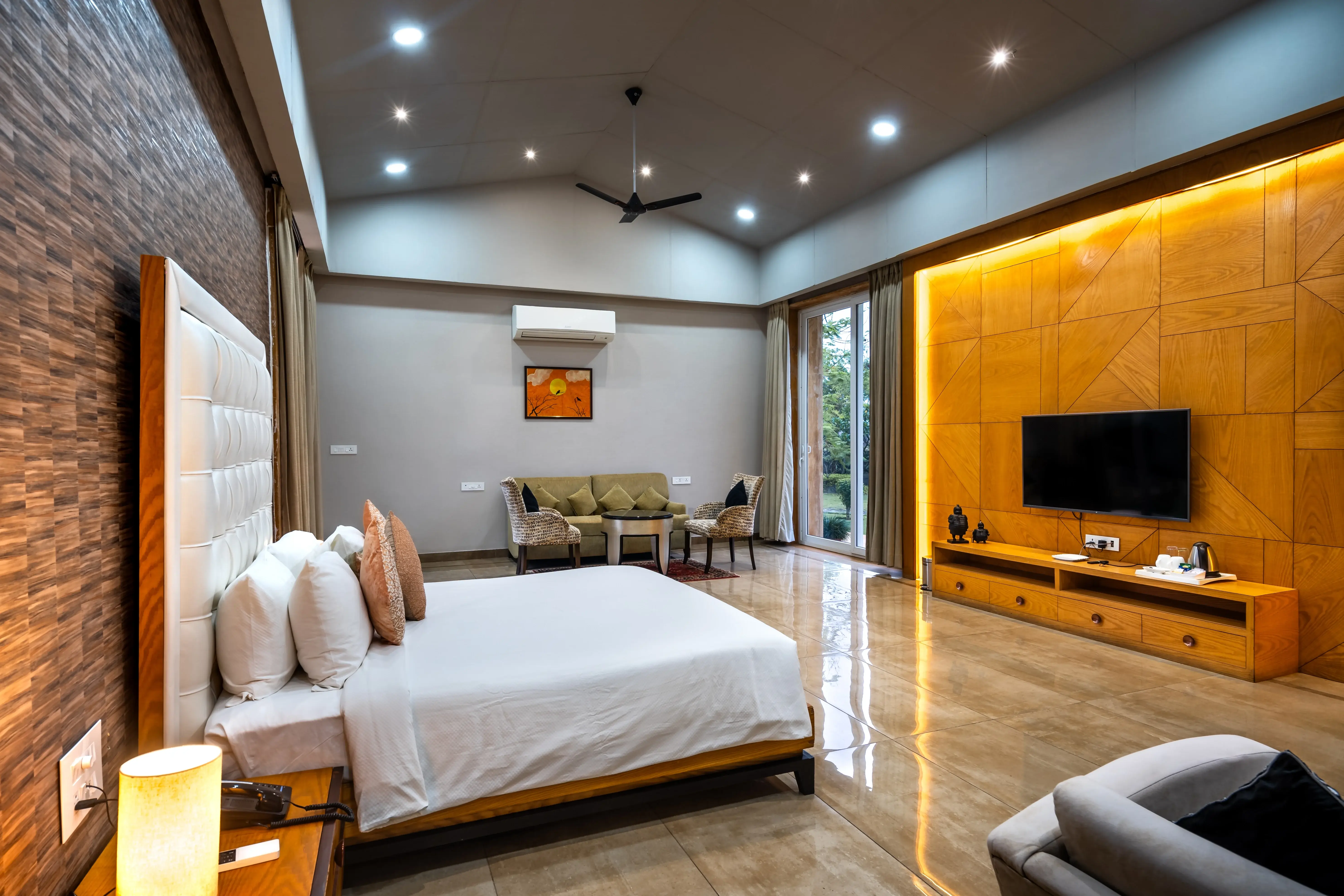 comfortable family room at lm farms bilaspur